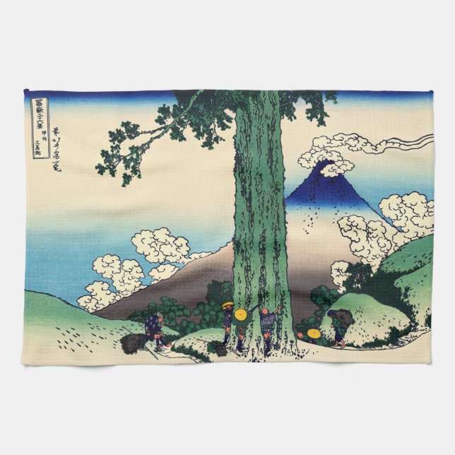 Paño De Cocina Katsushika Hokusai - Paso de Mishima en la provinc (Horizontal)