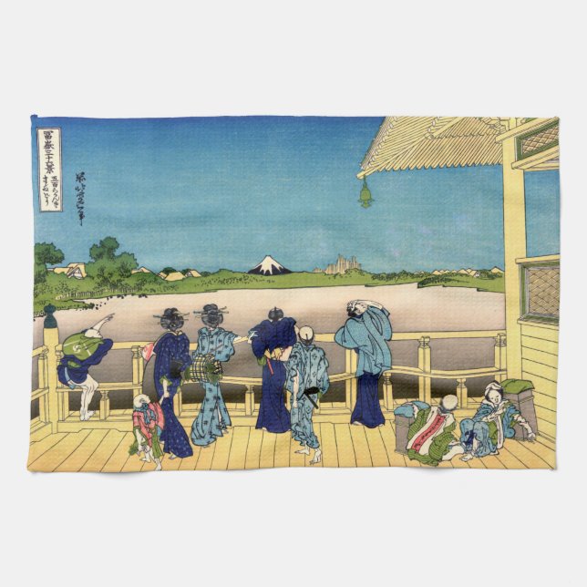 Paño De Cocina Katsushika Hokusai - Salón Sazai, Templo 500 Rakan (Horizontal)