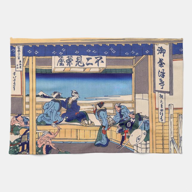 Paño De Cocina Katsushika Hokusai - Yoshida en Tokaido (Horizontal)