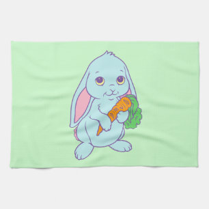 Paño De Cocina Kawaii Cute Cartoon Bunny Rabbit Zanahoria