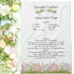 Paño De Cocina Keepsake Recipe Gift Watercolor Pascua Frontera de