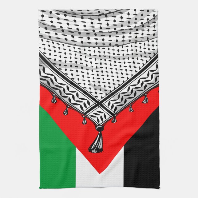 Paño De Cocina Keffiyeh palestino Scarf tejido tradicional (Vertical)