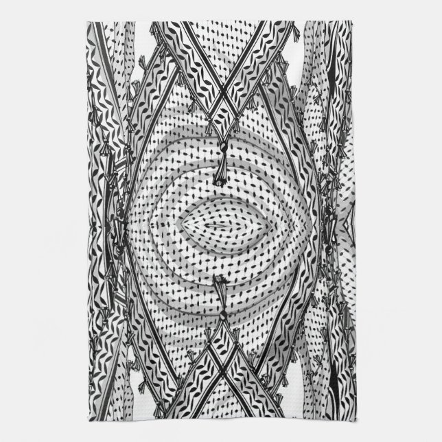 Paño De Cocina Keffiyeh palestino Scarf tejido tradicional (Vertical)