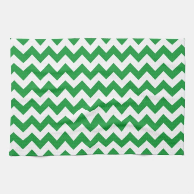 Paño De Cocina Kelly Green Chevron Stripes (Horizontal)