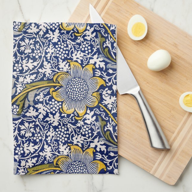 Paño De Cocina Kennet de William Morris, Arte Textil Antiguo (Doblado Cuarto)