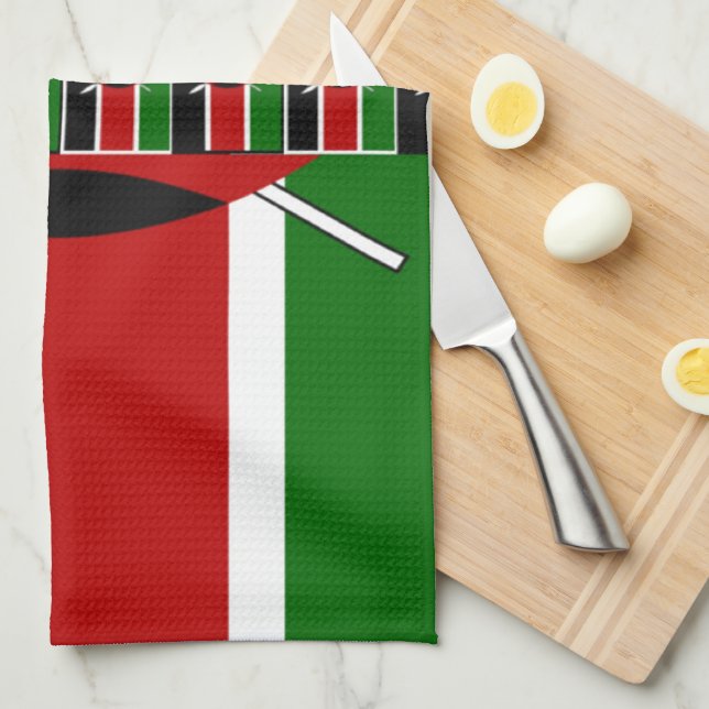 Paño De Cocina Kenya Seamless Flags Borde tramas de arte (Doblado Cuarto)