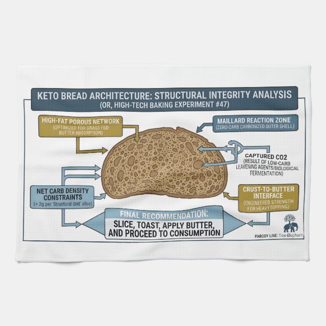Paño De Cocina Keto Bread Schematic: Kitchen Towel (Horizontal)