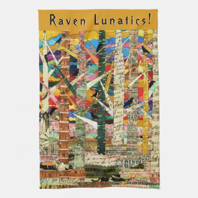 Paño De Cocina KHS Raven Lunatics Crows and Trees Paper Art (Vertical)