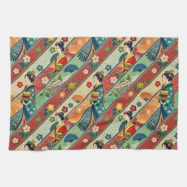 Paño De Cocina Kimono de arte japonés (Horizontal)