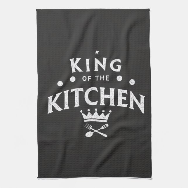 Paño De Cocina King of the Kitchen Crown – Funny Foodie Black (Vertical)