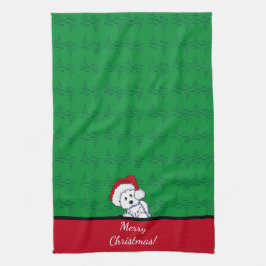 Paño De Cocina KiniArt Santa Baby Westie Navidad
