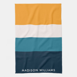 Paño De Cocina Kit de estilo de banda horizontal monograma de blo