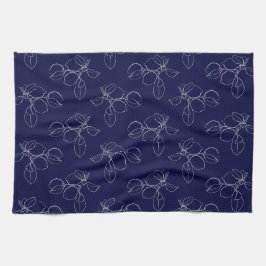 Paño De Cocina Kitchen Towel - Blue And White Lemons Pattern