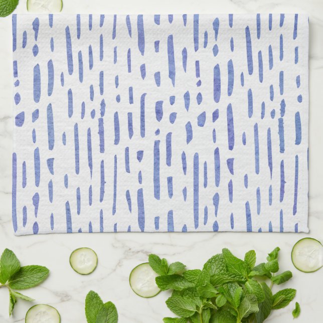 Paño De Cocina Kitchen Towel - Blue Stripe Pattern (Doblado)