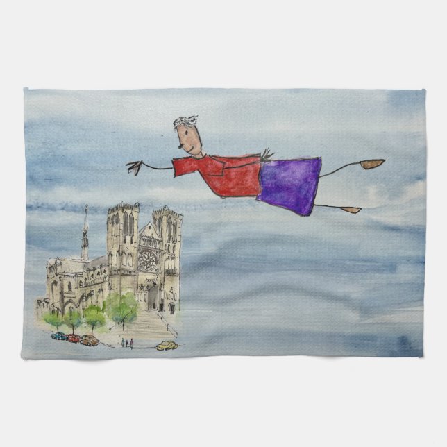 Paño De Cocina Kitchen Towel: Flying Joanna and Grace Cathedral (Horizontal)