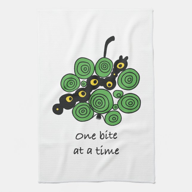 Paño De Cocina Kitchen towel One Bite at a Time (Vertical)