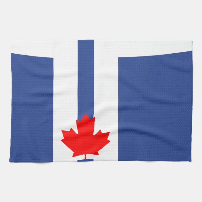 Paño De Cocina Kitchen towel with Flag of Toronto (Horizontal)