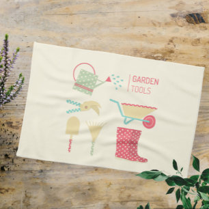 Paño De Cocina Kitchen towel with gardening tools print