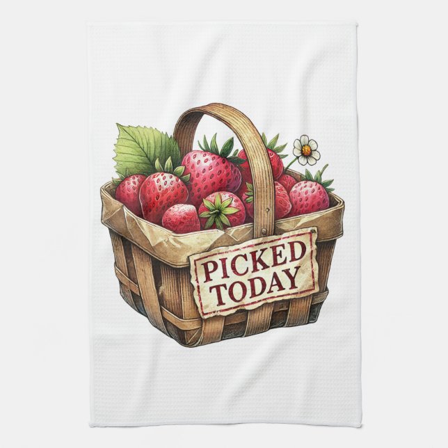 Paño De Cocina Kitchen Towels-Berry Basket Kitchen Towel (Vertical)