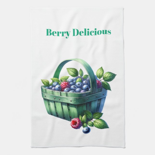 Paño De Cocina Kitchen Towels-Berry Basket Kitchen Towel (Vertical)