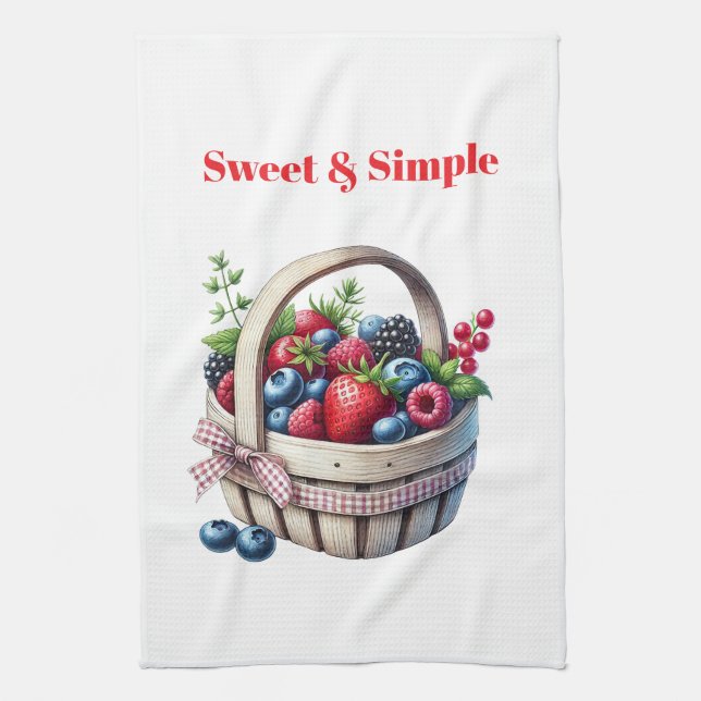 Paño De Cocina Kitchen Towels-Berry Basket Kitchen Towel (Vertical)