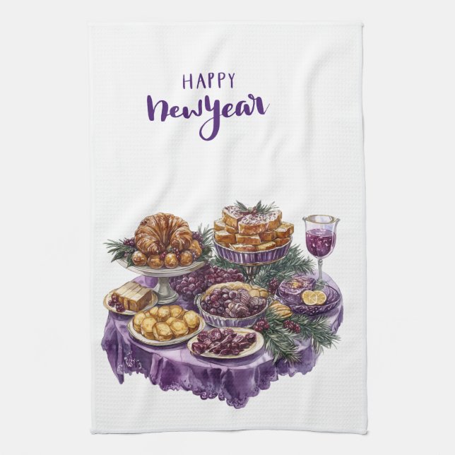 Paño De Cocina Kitchen Towels-Happy New Year Kitchen Towels (Vertical)