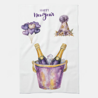 Paño De Cocina Kitchen Towels-Happy New Year Kitchen Towels