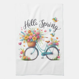 Paño De Cocina Kitchen Towels-Hello Spring Floral Kitchen Towels