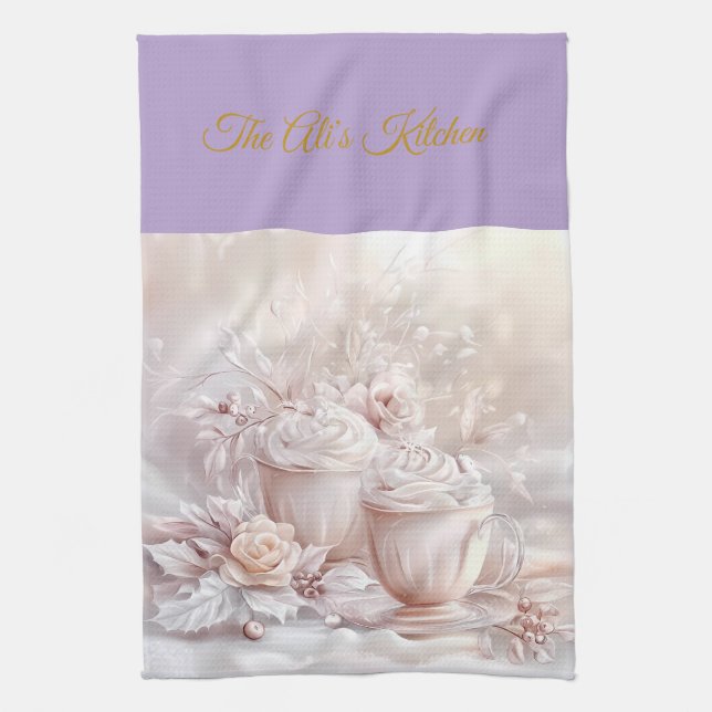 Paño De Cocina Kitchen Towels-Personalized Victorian Christmas Ki (Vertical)