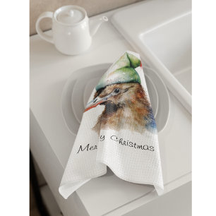 Paño De Cocina Kiwi navideño acogedor, personalizado