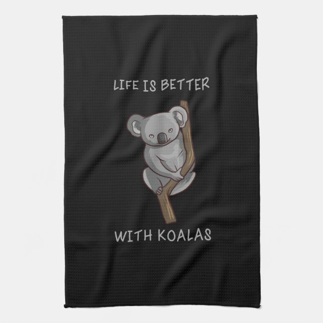 Paño De Cocina Koala - La Vida Es Mejor Con Koalas (Vertical)