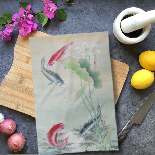 Paño De Cocina Koi Fish con Lotus