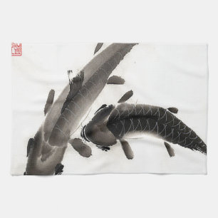 Paño De Cocina Koi Fish Watercolor