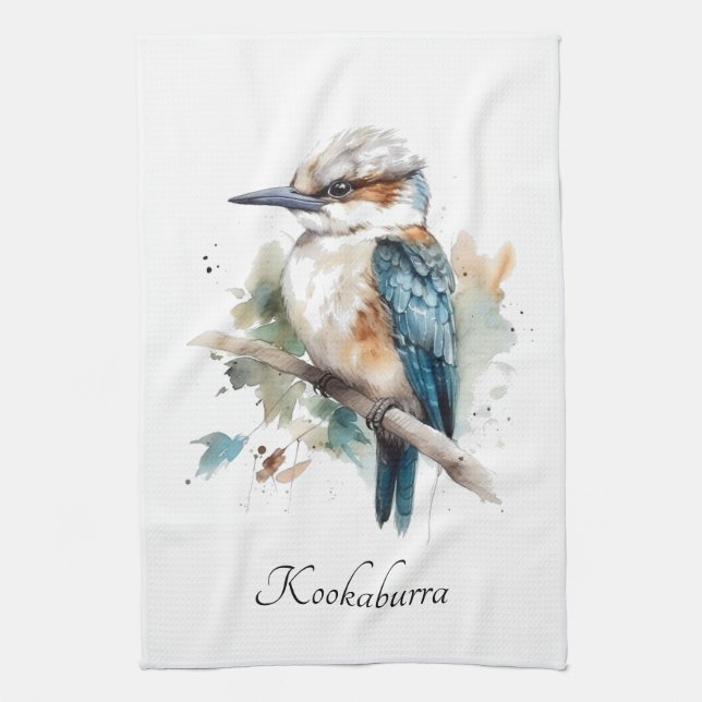 Paño De Cocina Kookaburra azul verdadero, personalizado (Vertical)
