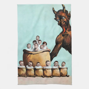 Paño De Cocina Krampus, el crepúsculo de la cosecha