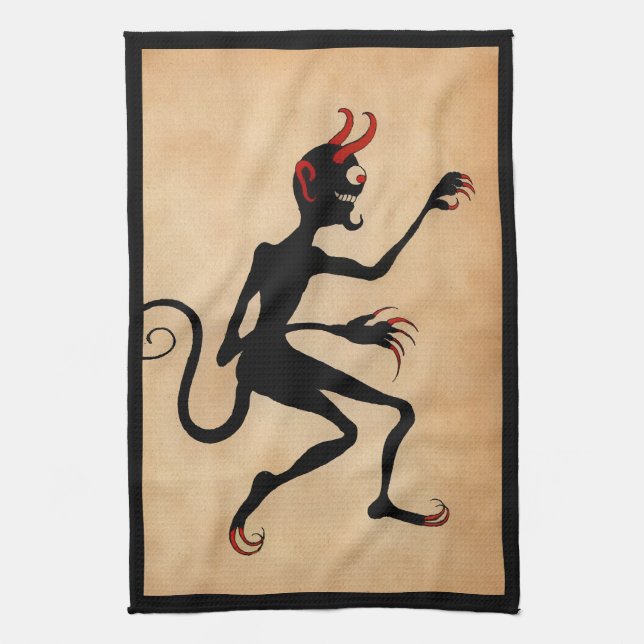 Paño De Cocina Krampus, el crepúsculo de la cosecha (Vertical)