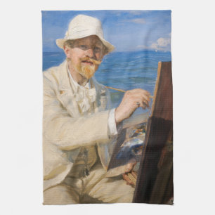 Paño De Cocina Kroyer - autorretrato en la playa de Skagen