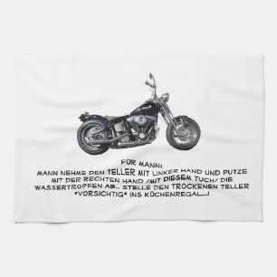 Paño De Cocina küchenhandtuch con motorrad y text