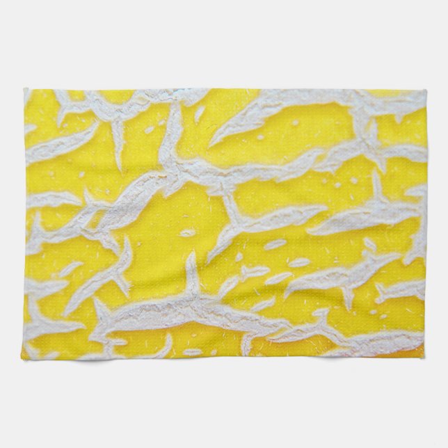 Paño De Cocina Küchentuch gelb-graues Melonenmuster (Horizontal)