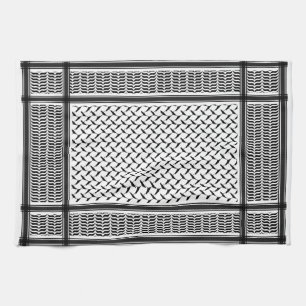 Paño De Cocina Kuffiya jordano palestino shemag negro y blanco