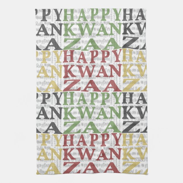 Paño De Cocina Kwanzaa feliz moderna (Vertical)