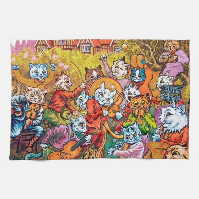 Paño De Cocina La banda juega, Louis Wain (Horizontal)