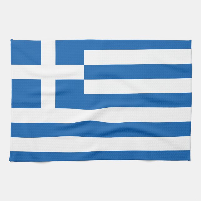 Paño De Cocina La bandera de Grecia (Horizontal)