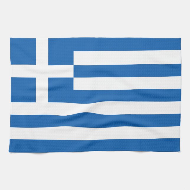 Paño De Cocina La bandera de Grecia (Horizontal)