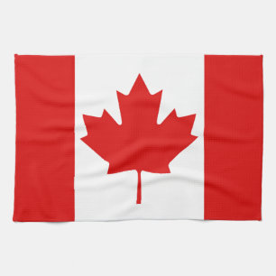 Paño De Cocina La bandera de la hoja de arce de Canadá