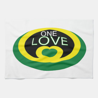 Paño De Cocina La bandera del corazón de Jamaica un diseño de cor