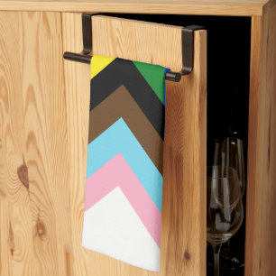 Paño De Cocina La bandera del orgullo progresista de SlipperyJoe
