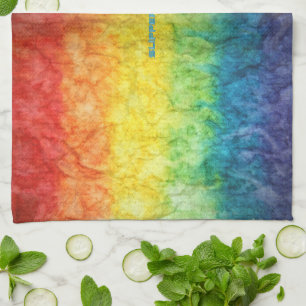 Paño De Cocina La bandera teñida con efecto arcoíris de SlipperyJ