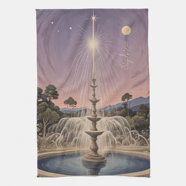 Paño De Cocina La canción de cuna de lavanda personalizada (Vertical)