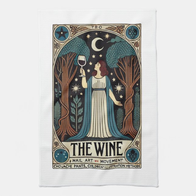 Paño De Cocina La carta del tarot del vino (Vertical)